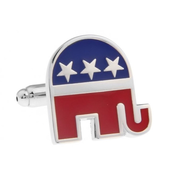 Republican U.S.A. GOP Elephant Cufflinks - Picture 2 of 15